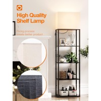 Addlon Floor Lamp With Shelves Super Large Size 19W 5Tier Modern Floor Lamp With 3 Color Temperatures Led Bulb Display Sh