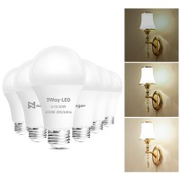 Noger 3-Way Led Light Bulbs A21 (6 Pack), 50 100 150W Equivalent, 4000K Natural White, 3 Way E26 Light Bulbs For Reading, 500-1600-2200Lm