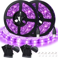 164Ft Led Black Light Usb Battery Operated Adhesive Blacklight Strip Fixture For Halloween Glow Neon Party Decor Pop Doll