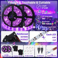 164Ft Led Black Light Usb Battery Operated Adhesive Blacklight Strip Fixture For Halloween Glow Neon Party Decor Pop Doll