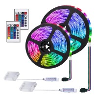 Goiehir Led Strip Lights Battery Powered 24 Keys Remote Control Light Strip For Parties Diy Indoor Decoration 656Ft2M 2 Pa