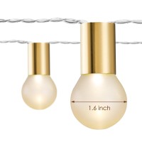 Hellodot - Golden Bell String Lights Globe Fairy Lights 16Ft, 20Led Bulbs, Battery Operated For Indoor&Outdoor, Camping, Garden, Patio, Waterproof Strand, Dimmable & Timer Ligths With Remote