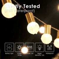 Hellodot - Golden Bell String Lights Globe Fairy Lights 16Ft, 20Led Bulbs, Battery Operated For Indoor&Outdoor, Camping, Garden, Patio, Waterproof Strand, Dimmable & Timer Ligths With Remote