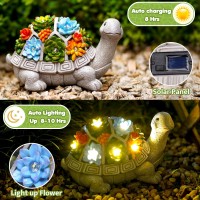 Tiejiajiang Solar Garden Turtle Statue Turtle Decor With 7 Warming Solar Led Lights Outdoor Decorations For Yard Patio Lawn