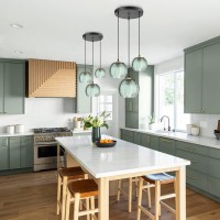 Kco Lighting 3Light Modern Green Striped Glass Pendant Light Nordic Ribbed Glass Chandelier Pendant Light Green Pumpkin Pendant