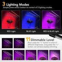 Ipower 60 Led Grow Light With Full Spectrum For Indoor Plants Adjustable Gooseneck 3 Light Modes10 Dimmable Levels Auto 3H9