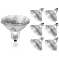 Jaenmsa Par30 75W 120V Halogen Light Bulbs,Short Neck Par30 Flood Light Bulbs (6Pcs), Dimmable 2700K Warm White,E26 Base, Premium Quality For Long Lasting Life,Great For Home Lighting,Tracking Light