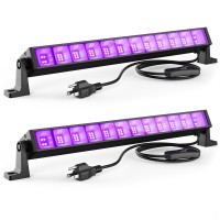 Atfoyer 2Pcs 40W Led Black Light Bar Black Lights For Glow Party Blacklight With Plug Switch Each Light Up 484 Sqft Area G