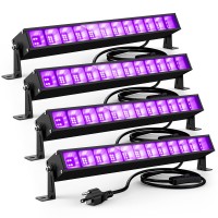 Atfoyer 4Pcs 40W Led Black Light Bar Black Lights For Glow Party Blacklight With Plug Switch Each Light Up 484 Sqft Area G