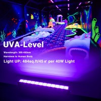 Atfoyer 4Pcs 40W Led Black Light Bar Black Lights For Glow Party Blacklight With Plug Switch Each Light Up 484 Sqft Area G