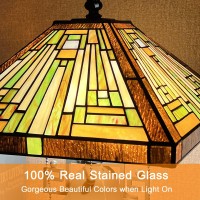 Capulina Tiffany Lamp Amber Brown Mission Style Stained Glass Table Lamp 3Light 12X12X23 Inches Motherdaughter Vase Reading D