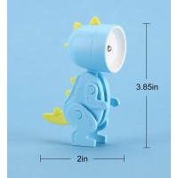 Omeet 2 Pack Led Mini Table Lamp Cool Dinosaur Book Lamps, Reading Book Lamps For Home Room Computer Night Lights Eye Protections, For Night Study Travel Portable - Ld03 Blue