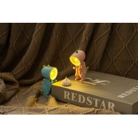 Omeet 2 Pack Led Mini Table Lamp Cool Dinosaur Book Lamps, Reading Book Lamps For Home Room Computer Night Lights Eye Protections, For Night Study Travel Portable - Ld03 Blue