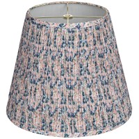 Hardback Shirred Empire Lamp Shade Pink Blue Floral Medium 8