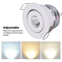 Pegau Led Recessed Light, Ac 85-265V Adjustable Recessed Light Aluminium Mini For Bathroom (Positive White Light 6000K)