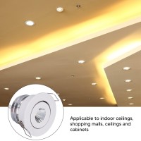 Pegau Led Recessed Light, Ac 85-265V Adjustable Recessed Light Aluminium Mini For Bathroom (Positive White Light 6000K)