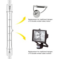 Jaenmsa R7S Bulbs,5 Pack Halogen Bulbs R7S T3 118Mm 300W 120V,J Type Halogen Light Bulb With Long Lifespan,120 Volt Double Ended Light Bulbs For Work, Security,Landscape Lights, Dimmable,4.6 Inch