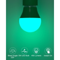 Oraluce Green Porch Light Bulb 40 Watt Equivalenta15 Led Bulbs For Halloween Christmas Party Decoration And Lightingcolored Li