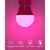 Oraluce Pink Porch Light Bulb 40 Watt Equivalenta15 Led Bulbs For Halloween Christmas Party Decoration And Lightingcolored Lig