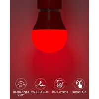 Oraluce Red Porch Light Bulb 40 Watt Equivalenta15 Led Bulbs For Halloween Christmas Party Decoration And Lightingcolored Ligh