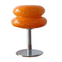 Bedside Light, Cute Glass Table Lamp Energy Efficient Egg Tart Shape For Dormitory (Orange)