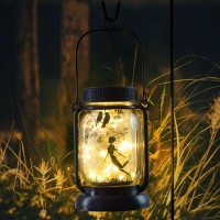 Styleonme Decor Mobile Outdoor Solar Lanterns Angel Butterfly Fairy Lights Theme Mason Jar Gifts For Mom Grandma Women Ev