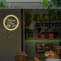 Coffee Neon Sign Coffee And Tea Neon Signs Dimmable Led Coffee Bar Hanging Wall Art Sign For Coffee Station Tea Bar Restaurants