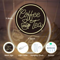 Coffee Neon Sign Coffee And Tea Neon Signs Dimmable Led Coffee Bar Hanging Wall Art Sign For Coffee Station Tea Bar Restaurants