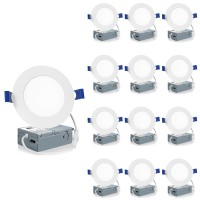 Meconard 12 Pack 4 Inch Led Recessed Ceiling Light With Junction Box 2700K3000K3500K4000K5000K Selectable 9W75W 750Lm Di