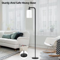 Qimh Floor Lamps For Living Room Modern Led Standing Reading Light For Bedroom With Glass Shade Tall Industrial 3 Colors Dimma