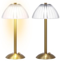 Liliful 2 Pcs Mushroom Led Portable Cordless Gold Table Lamp Touch Rechargeable Battery Desk Lamp Gold Battery Operated Lamp 3 Color Dimmable Gold Lamp Dining Desk Lamp For Bedroom Living Room