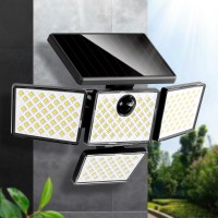 K Kasonic Solar Motion Sensor Lights Led Security Lights With 4 Heads Ip65 Waterproof Wall Lights Outdoor Flood Lights With