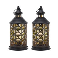 Jhy Design Set Of 2 Metal Table Lamp Battery Powered 10.5