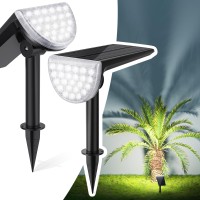 Jsot Solar Spotlights Outdoor 600Lm - Bright Solar Spot Lights Outdoor Waterproof 3-In-1 Installation, 24Led Solar Powered Landscape Light For Backyard Walkway Pathway Driveway Tree Cool White 2 Pack