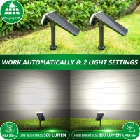 Jsot Solar Spotlights Outdoor 600Lm - Bright Solar Spot Lights Outdoor Waterproof 3-In-1 Installation, 24Led Solar Powered Landscape Light For Backyard Walkway Pathway Driveway Tree Cool White 2 Pack