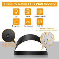 Fudesy Dusk To Dawn Outdoor Lighting, Sensor Up Down Modern Led Wall Sconce Indoor, Plastic Wall Mount Light Fixture Wall Lamp For Living Room Bedroom Hallway Stair Corridor, 12W 3000K, Black