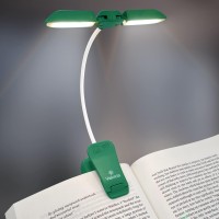 Vekkia 14 Led Rechargeable Book-Light For Reading In Bed, Warm/White Reading Light With Clamp, 180? Adjustable Clip On Light, Lightweight Eye Care Book Light, Perfect For Book Lovers(Green)