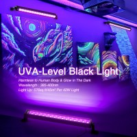 Lamvip 42W Led Black Light Bar Blacklight Bars Black Lights With Plug 5Ft Cord 60 Led Beads And Switch For Glow Party Halloween