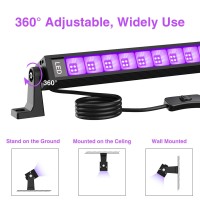 Lamvip 42W Led Black Light Bar Blacklight Bars Black Lights With Plug 5Ft Cord 60 Led Beads And Switch For Glow Party Halloween