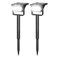 Huyieno 2Pk Solar Outdoor Lights Garden Pathway Spot Lights Ground/Wall Mounting 2 Lighting Modes For Outdoor Landscape