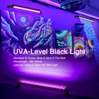 Lamvip 36W Led Black Light Bar Blacklight Bars Black Lights With Plug 5Ft Cord 60 Led Beads And Switch For Glow Party Halloween