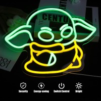 Green Alien Neon Sign Baby Alien Decor Green Yellow Led Neon Light Neon Signs For Wall Decor Green Alien Light Up Signs For Bedr