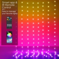 Kepstars Led Curtain Lights 98Ft X 98Ft 300 Led Color Changing String Fairy Lights Curtain Smart App Control Music Voice S