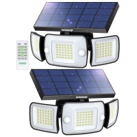 Intelamp Solar Security Lights Motion Sensor 108 Led Lights Outdoor 6000Mah 1200Lm Solar Powered Flood Lights Outside Ip65 Water