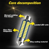 Yonput Auto 578 Led Car Bulb 2112 Led Festoon Bulb 41mm 42mm 165in 2122 Led Car Bulb for Car Map Light Dome Light 3014 Chips 6000k White Super Bright Interior Led Car Bulb 4 PCS