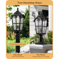 Edishine Large Size Dusk To Dawn Outdoor Post Light 219 H Pole Light Fixture With Pier Mount Base Waterproof Exterior Lamp