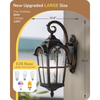 Edishine Dusk To Dawn Outdoor Wall Lights 204 Large Size Exterior Lantern Fixture Porch Lights Wall Mount Roman Wall Lamp