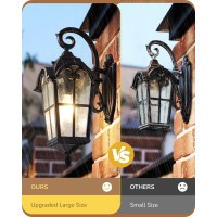 Edishine Dusk To Dawn Outdoor Wall Lights 204 Large Size Exterior Lantern Fixture Porch Lights Wall Mount Roman Wall Lamp