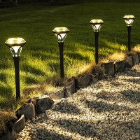 Solpex 8 Pack Diamond Solar Garden Lights, Bright 5 Led Solar Lights For Outside, Waterproof Solar Pathway Lights, Up To 12 Hours Of Lighting For Yard, Landscape, Walkway, Driveway