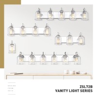 Zeyu 3Light Modern Vanity Lights For Bathroom 205 Industrial Bathroom Lights Over Mirror With Clear Glass Shade Chrome Fin